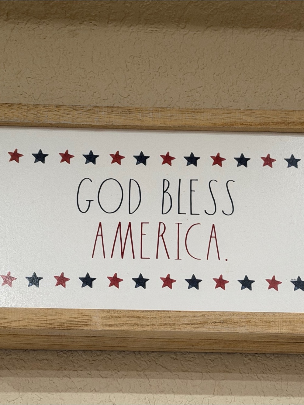 Rae Dunn God Bless America Wall Sign - Red & Navy